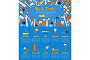 Work tools poster for hardware store design