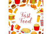 Fast food restaurant meal frame poster design