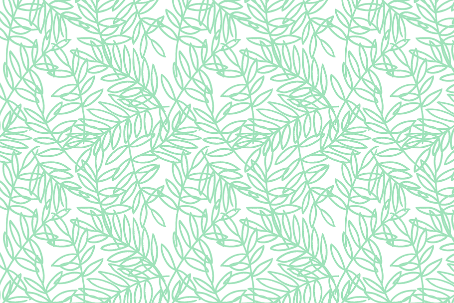 Vector Pattern Mint Leaves Outline