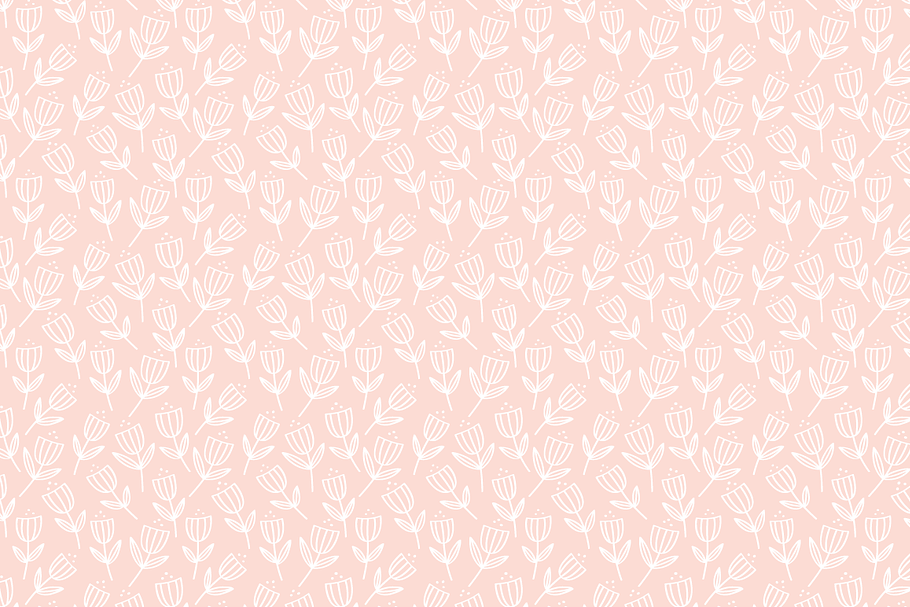 Vector Pattern Blush Pink Floral