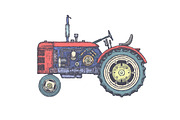Vintage Tractor Illustration Pack