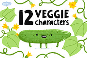 Veggie characters set