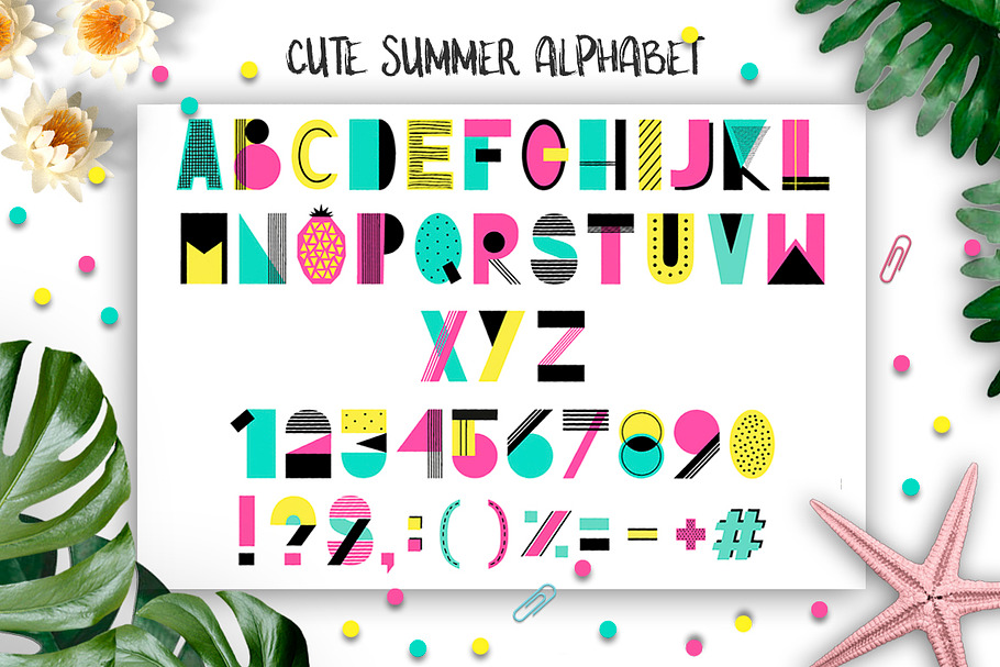 Cute Summer Alphabet in Illustrations - product preview 8