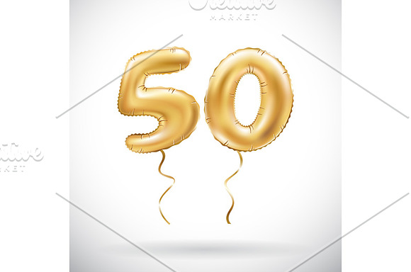 number metallic balloon gold vector in Graphics - product preview 4