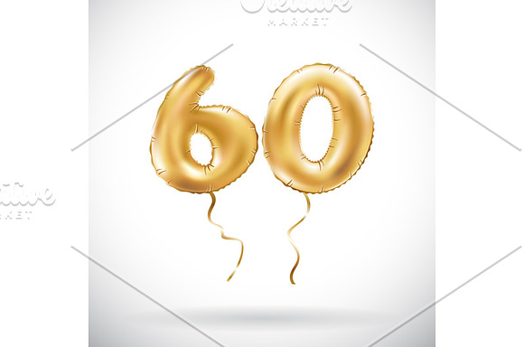 number metallic balloon gold vector in Graphics - product preview 5