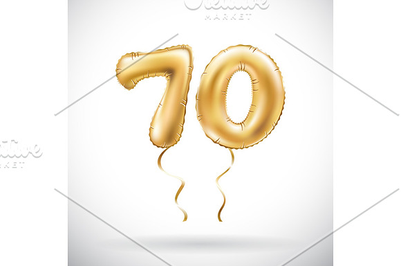 number metallic balloon gold vector in Graphics - product preview 6