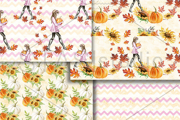 Thanksgiving Digital Paper in Patterns - product preview 1