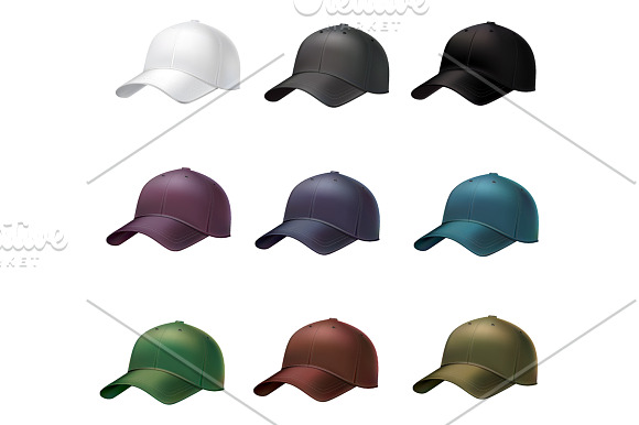 Realistic Baseball Caps in Objects - product preview 1