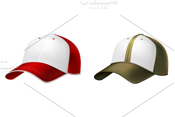 Realistic Baseball Caps in Objects - product preview 2