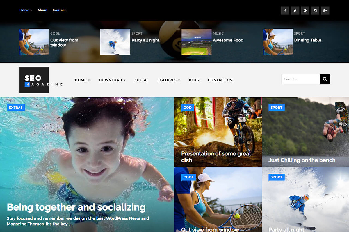 SEO Sports Magazine Blogger Template in Website Templates - product preview 8