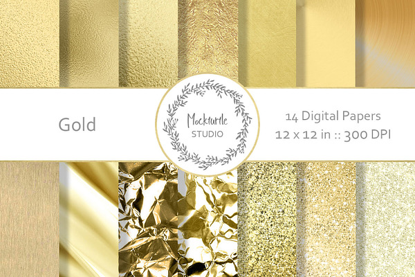 Gold Foil and Glitter digital paper