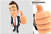 3D Businessman Positive Pose