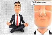 3D Businessman Doing Yoga