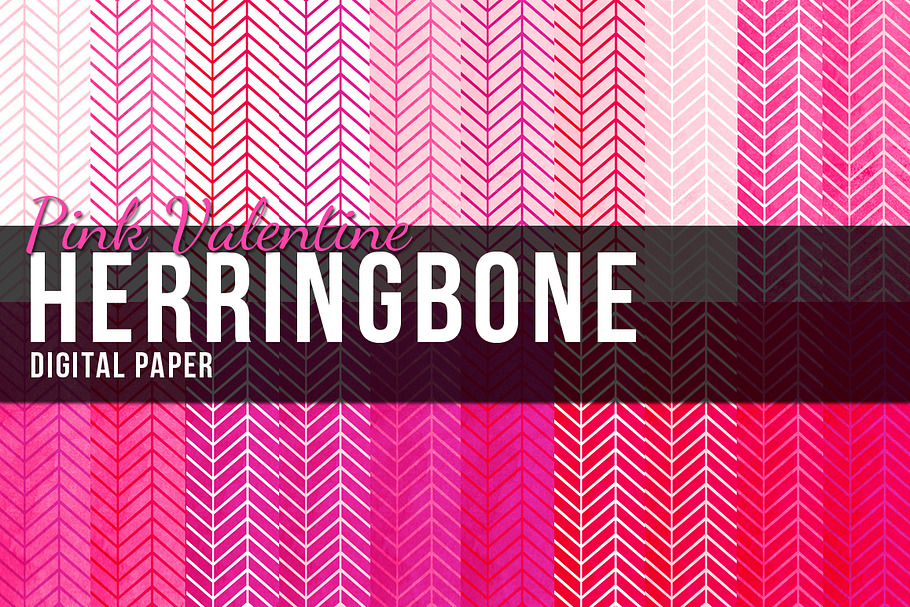 20 Pink Herringbone Papers