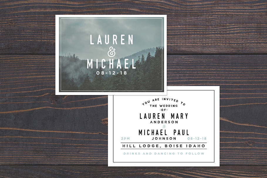 Rustic Wedding Invitation Template in Wedding Templates - product preview 8