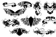 Winged Scrolls Vector Pack