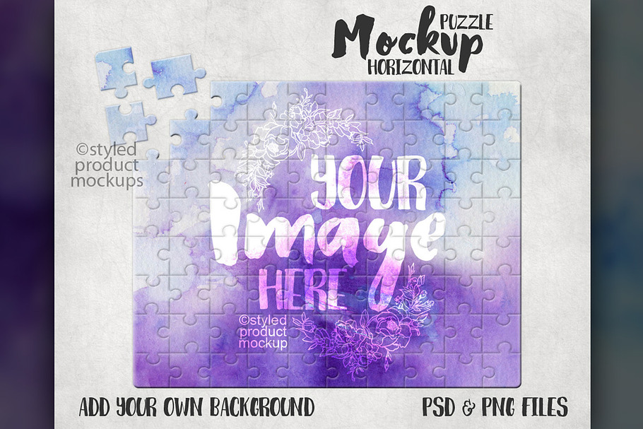 Horizontal sublimation puzzle mockup in Mockup Templates - product preview 8