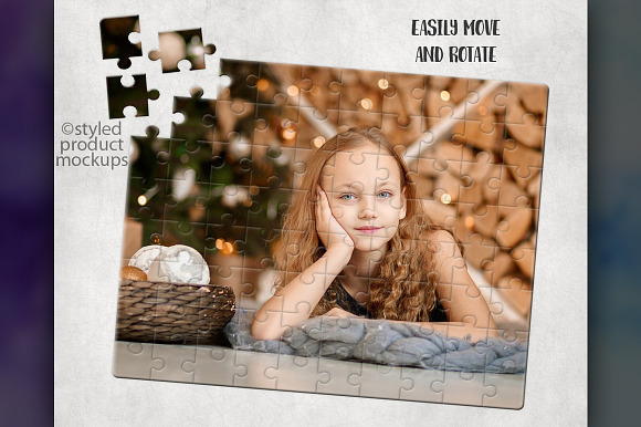 Horizontal sublimation puzzle mockup in Mockup Templates - product preview 3