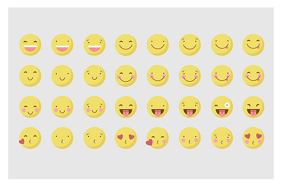 Retro / Hipster Emoticon Icon Set in Illustrations - product preview 1