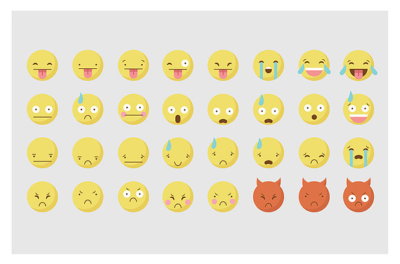 Retro / Hipster Emoticon Icon Set in Illustrations - product preview 2
