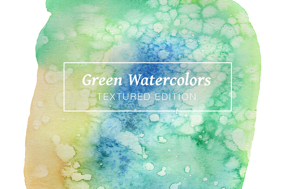 Green Textured Watercolors