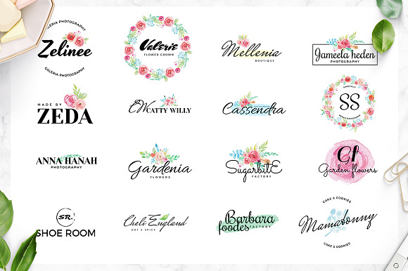 50 Premade Feminine Logos in Logo Templates - product preview 1