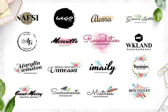 50 Premade Feminine Logos in Logo Templates - product preview 2