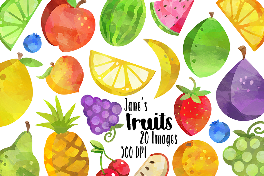 Watercolor Fruits Clipart