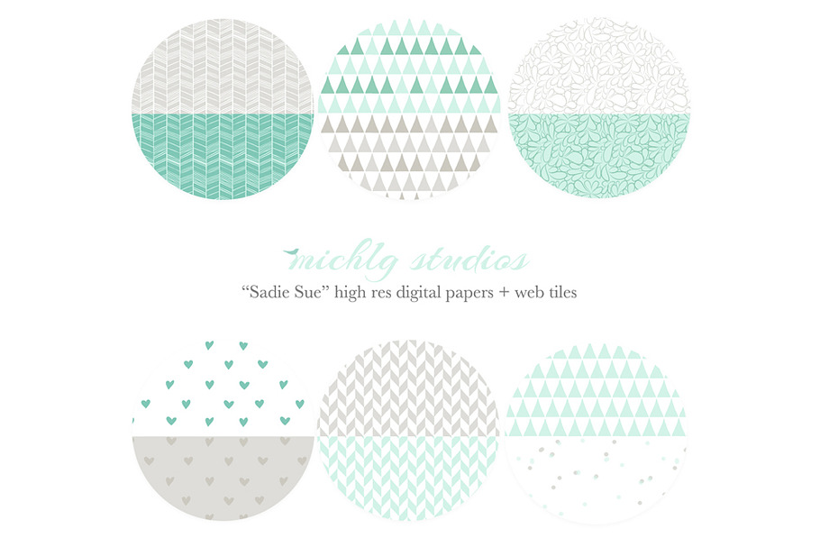 Sadie Sue web tiles & digi paper in Patterns - product preview 8