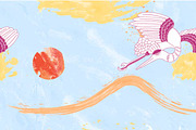 Watercolour Phoenix Pattern