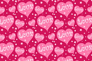 Love, seamless pink background