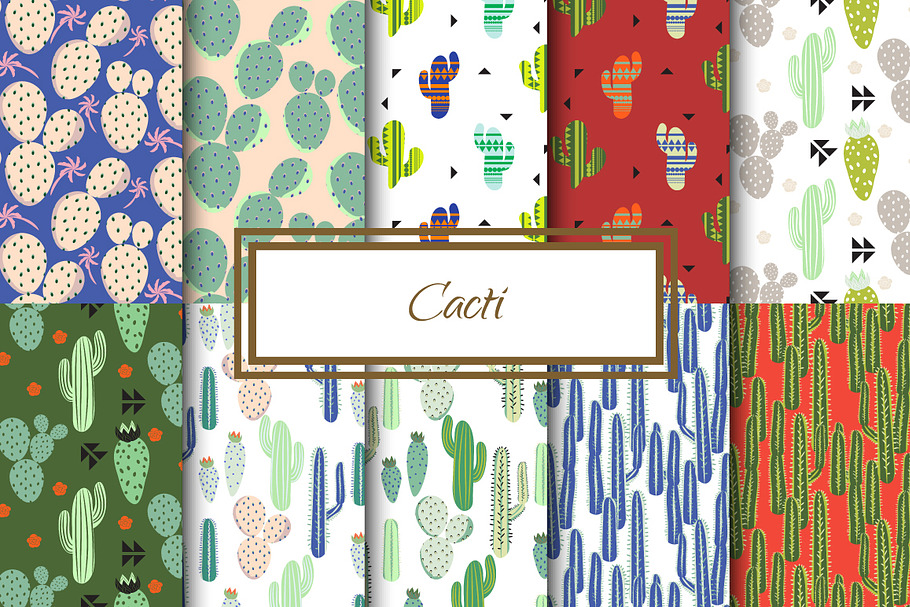 Cacti Seamless Patterns in Patterns - product preview 8