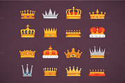 Collection of crown icons