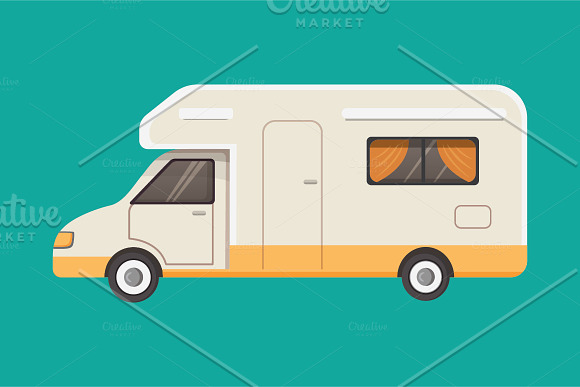 Retro camper trailer collection. in Illustrations - product preview 1