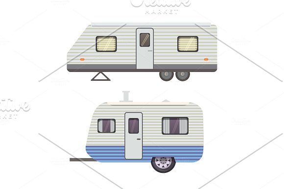 Retro camper trailer collection. in Illustrations - product preview 2