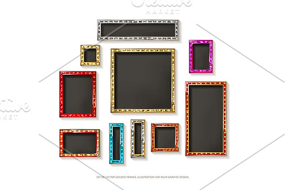 Gold vector frames cinema. Set in Graphics - product preview 1