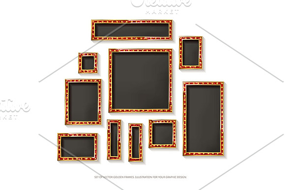 Gold vector frames cinema. Set in Graphics - product preview 2