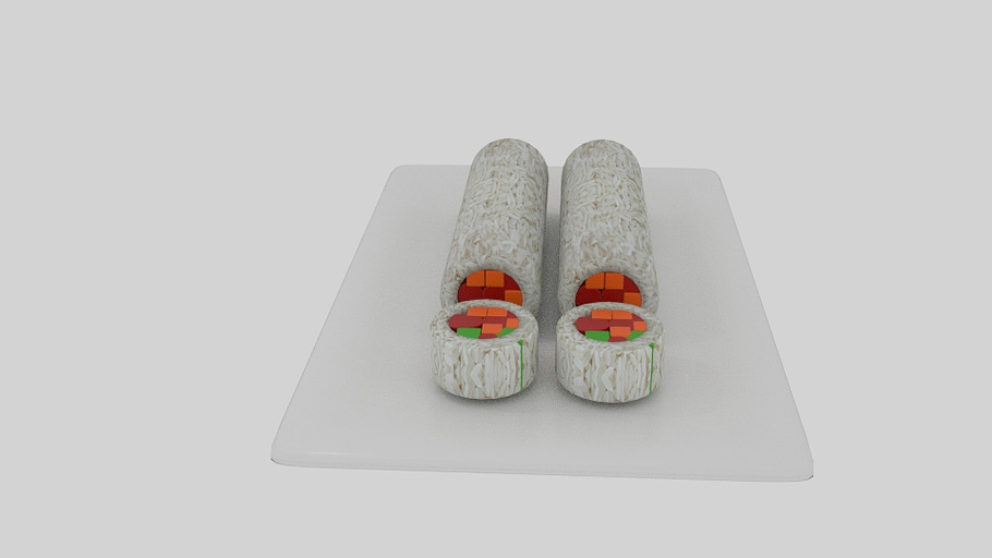  Cylinder Sushi Sliced  in Food - product preview 1