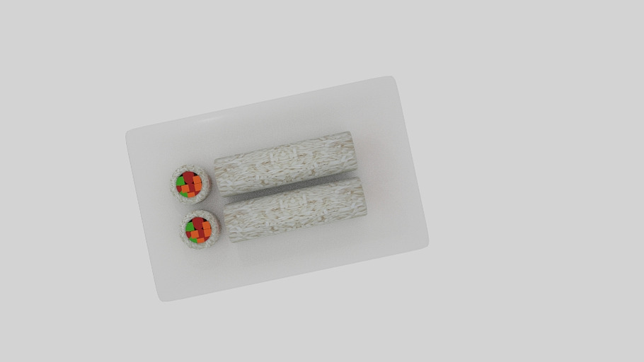  Cylinder Sushi Sliced  in Food - product preview 3