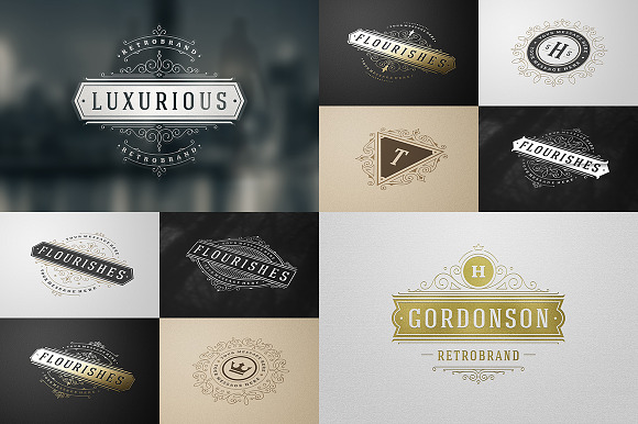 250 ornaments logos & monograms in Logo Templates - product preview 5