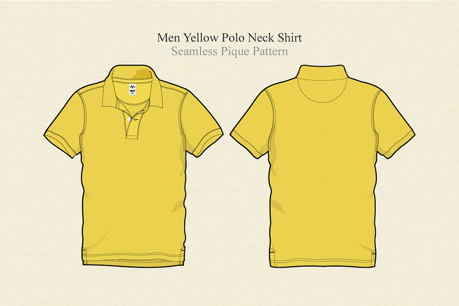 Men Yellow Polo Neck T-shirt Vector