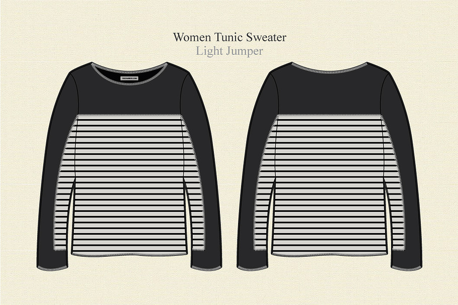 Women Long Sleeve Tunic Sweater