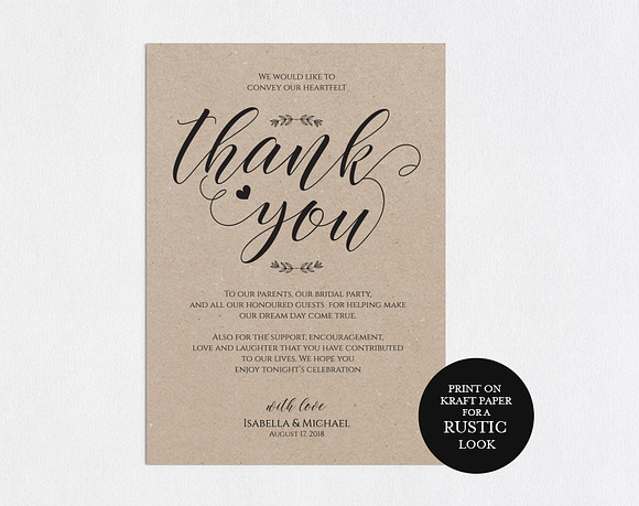 Thanks Wedding sign SHR315 in Wedding Templates - product preview 1