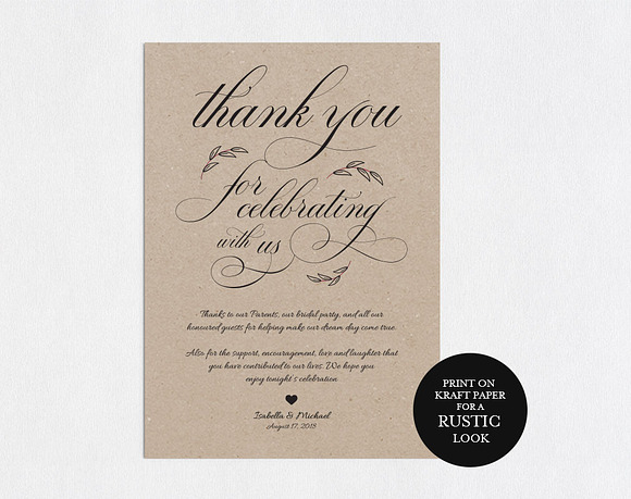 Thanks Wedding sign SHR316 in Wedding Templates - product preview 1