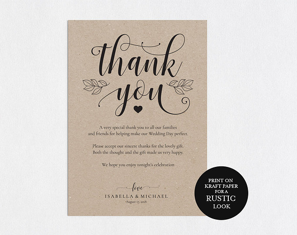 Thanks Wedding sign SHR317 in Wedding Templates - product preview 1