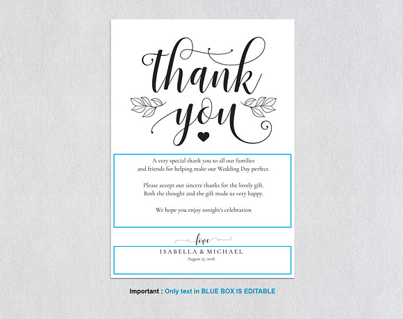 Thanks Wedding sign SHR317 in Wedding Templates - product preview 3