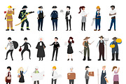 Vector of people with different jobs