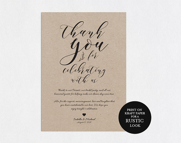 Thanks Wedding sign SHR319 in Wedding Templates - product preview 1