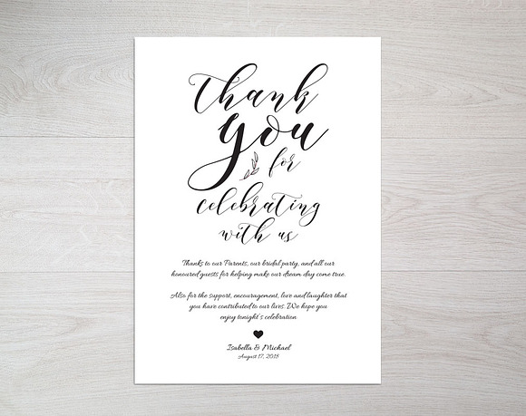 Thanks Wedding sign SHR319 in Wedding Templates - product preview 2