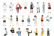 Vector of diverse group of people